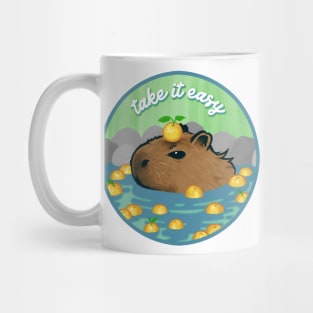 Chill Capybara (circle design) Mug